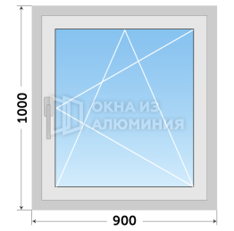 Заводское алюминиевое окно распашное AL-527
